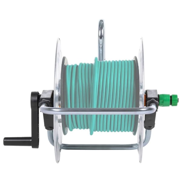 vidaXL Slangetrommel vegghengt for 50m 1/2" eller 35m 3/4" slange stål
