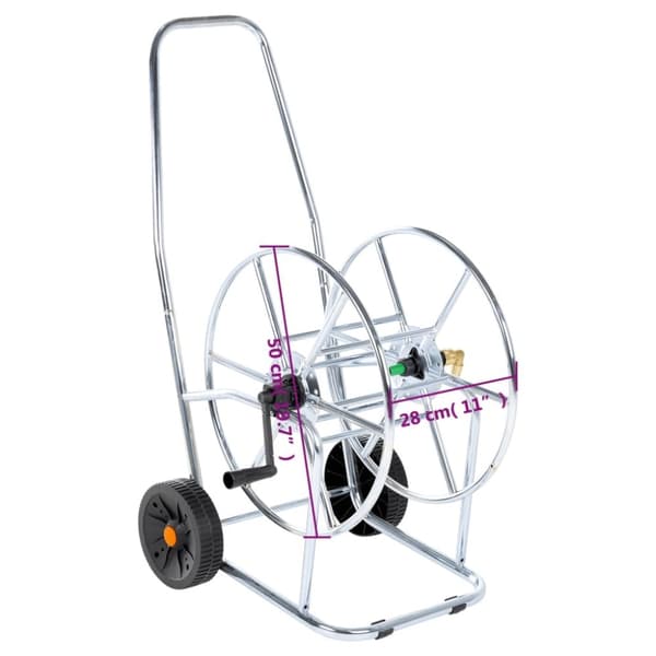vidaXL Slangetrommelvogn for 80 m 3/4" slange stål