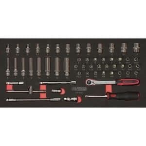 Modul - KS TOOLS - 713.1020 - Modul med hylsor och tillbehör Ultimate - 1/4" - 54 delar