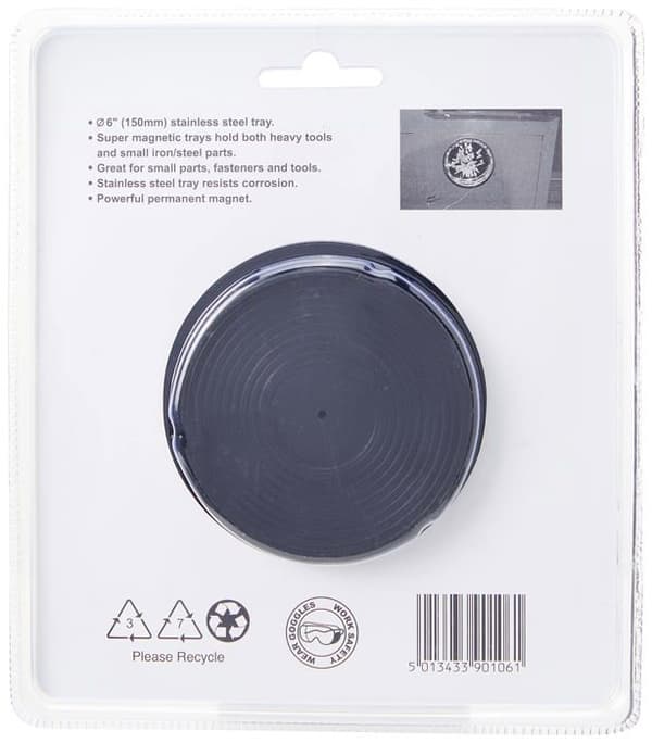 Verktygsbricka - verktygsmodul (tom) Hilka - 11901006 - Magnetbricka i silver rostfritt stål 15,2 cm
