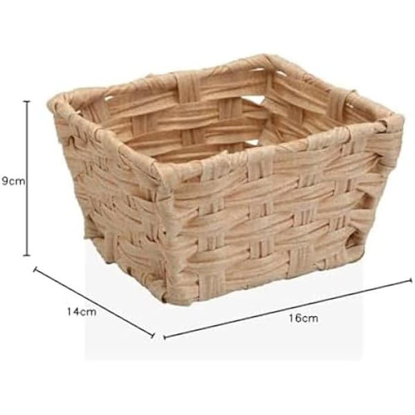 Polyetenkorg - BIGBUY HOME - Beige - 14 x 9 x 16 cm - Naturlig färg - Praktisk och elegant