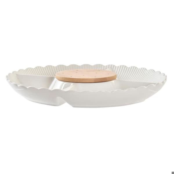 Cerafati apéritif - DKD Home Decor - Porslin - Vit/Naturlig - 25,5x25,5x3 cm
