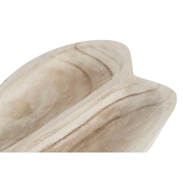 Serveringstablett - DKD Home Decor - Tropisk - Dubbel lager - Naturlig finish - Ljusbrun