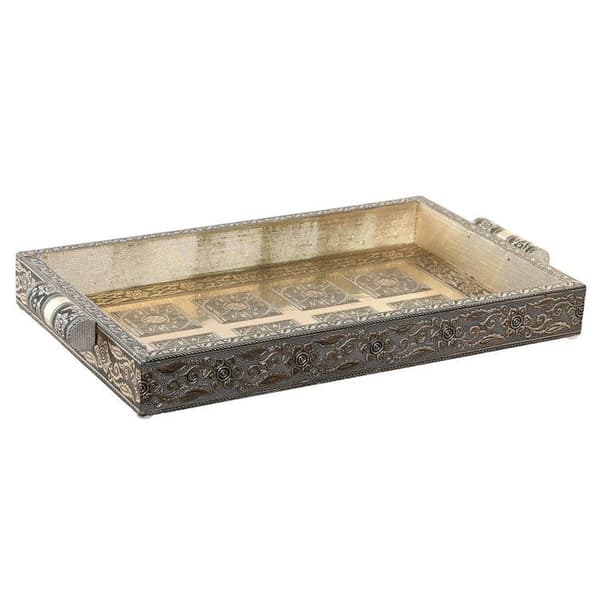 Paket aperitif - DKD Home Decor - Champagne - Trä och metall - Indisk design - 36x22x4 cm