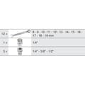 Miniatyrbild 4 av 4: Modul - KS TOOLS - 713.2027 - Modul för blandade ringnycklar med reversibel spärr Gearplus - Med adaptrar - 16 delar