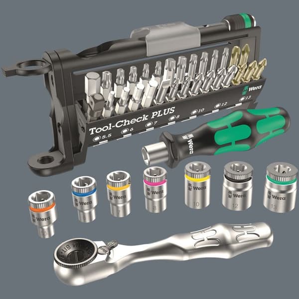 Verktygskit - WERA - 9750 - 57 delar - Tool-Check PLUS - Kraftform Kompakt