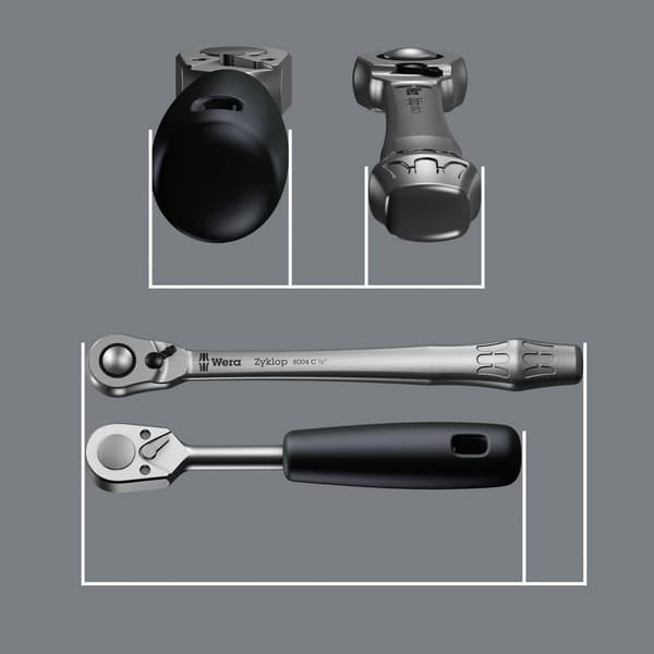 Wera Zyklop Metal 8100 SA 8 Hylsnyckelsats metrisk 1/4 28 delar 1173672