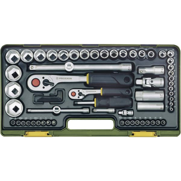 Proxxon Industrial Hylsnyckelsats metrisk 1/4, 1/2 65 delar 23286