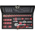 Miniatyrbild 1 av 3: TOOLCRAFT Hylsnyckelsats metrisk 1/4 36 delar 826363