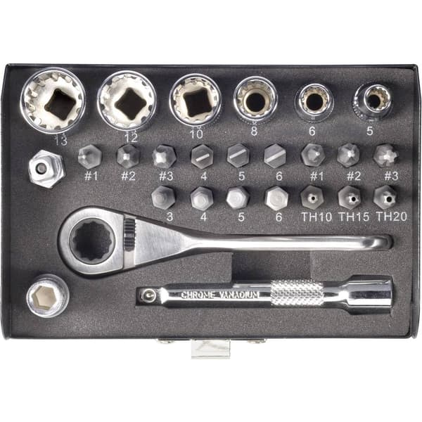 TOOLCRAFT Hylsnyckelsats metrisk 1/4 23 delar 820928