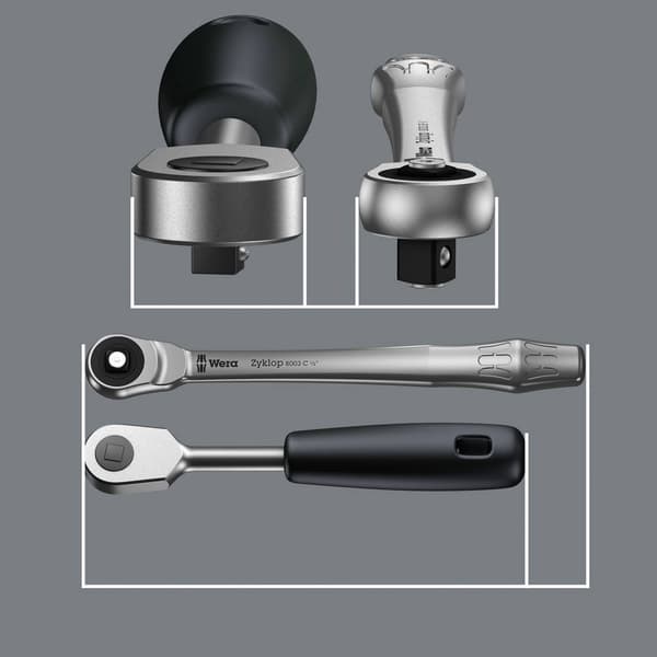 Wera Zyklop Metal 8003 C 05004063001 Spärrhandtag 1/2 281 mm