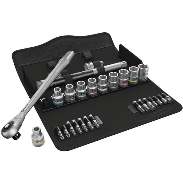 Wera Zyklop Metal 8100 SC 7 Hylsnyckelsats metrisk 1/2 28 delar 05004077001