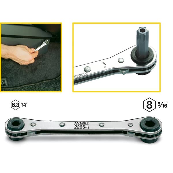 Hazet 2265-1 Bit-spärrhandtag 1/4, 5/16 140 mm
