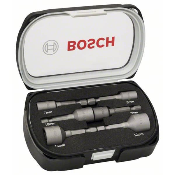 Bosch Accessories 2608551079 Hylsnyckelmaskinupptag-set 6 mm, 7 mm, 8 mm, 10 mm, 12 mm, 13 mm Drivning 1/4 50 mm 1 set