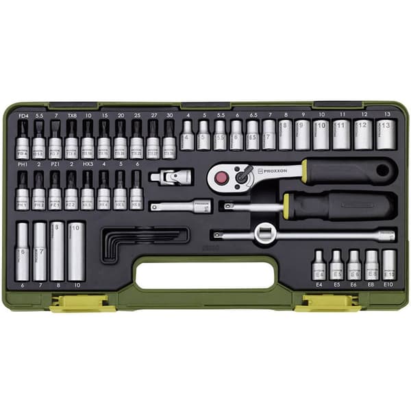 Proxxon Industrial Hylsnyckelsats metrisk 1/4 50 delar 23280