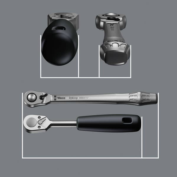 Wera Zyklop Metal 8004 A 05004004001 Spärrhandtag 1/4 141 mm