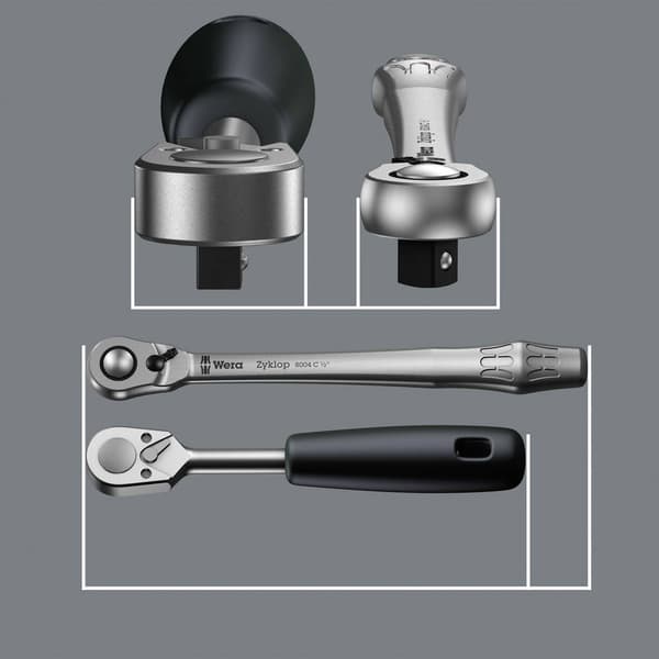 Wera Zyklop Metal 8004 A 05004004001 Spärrhandtag 1/4 141 mm