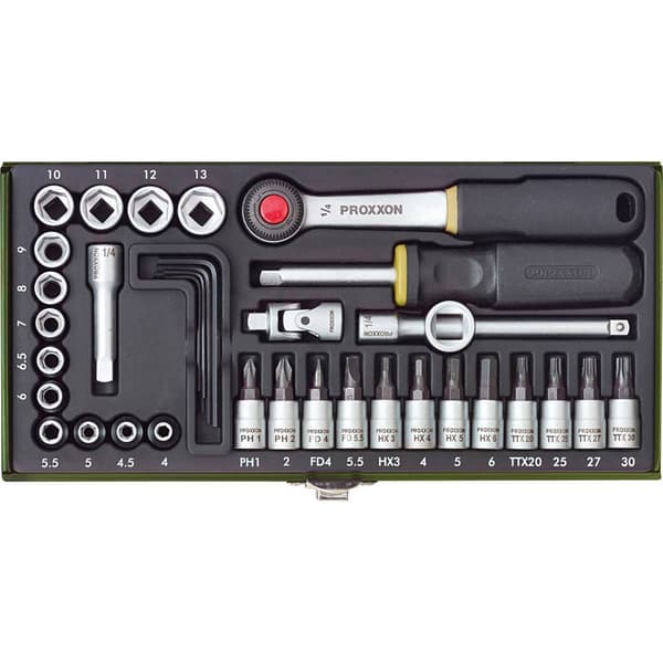 Proxxon Industrial Hylsnyckelsats metrisk 1/4 36 delar 23080