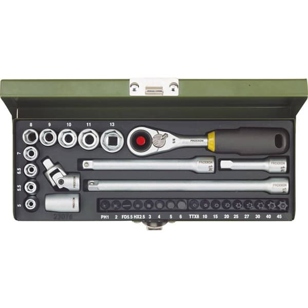 Proxxon Industrial Hylsnyckelinsats metrisk 1/4 32 delar 23078