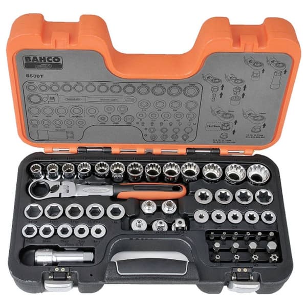 Bahco Hylsnyckelsats 53 delar S530T
