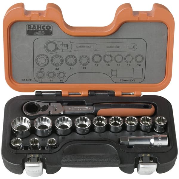 Bahco Hylsnyckelsats 14 delar S140T