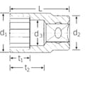 Miniatyrbild 2 av 2: Stahlwille 50 15 03010015 Ytter-sexkantig Hylsnyckelinsats 15 mm 1/2