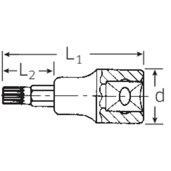 Stahlwille 54 X M 8 03060008 Inner-flertandad (XZN) Hylsnyckel-bitsinsats M8 1/2