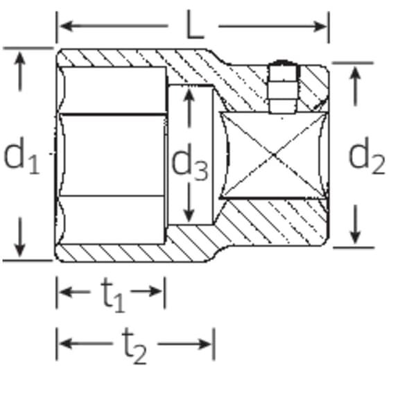 Stahlwille 55 22 05010022 Ytter-sexkantig Hylsnyckelinsats 22 mm 3/4