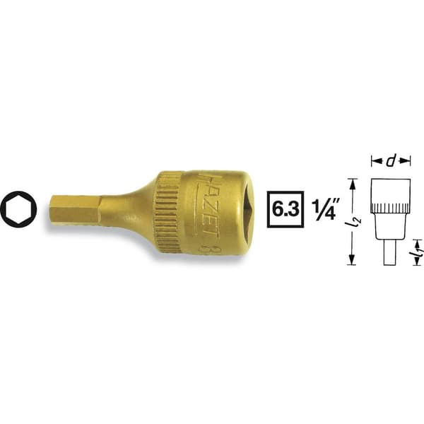 Hazet 8501-4 Inner-sexkantig Hylsnyckel-bitsinsats 4 mm 1/4