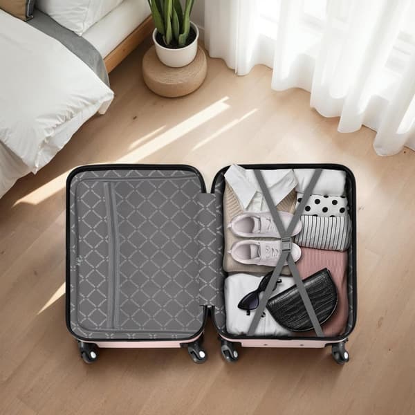Resväskor 4 set Pucci, bagage av ABS-hårdplast - roséguld