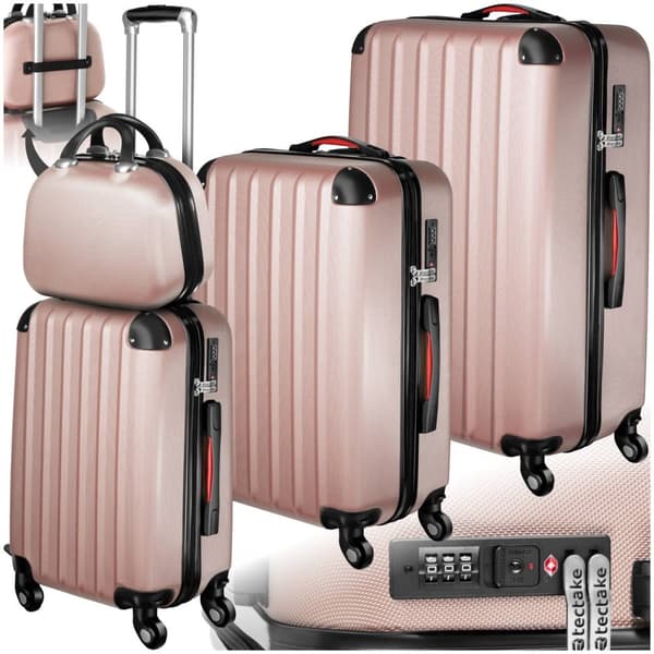 Resväskor 4 set Pucci, bagage av ABS-hårdplast - roséguld