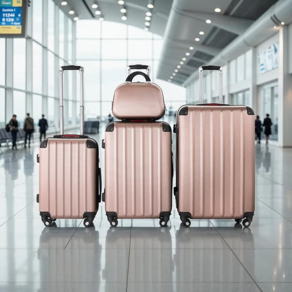 Resväskor 4 set Pucci, bagage av ABS-hårdplast - roséguld