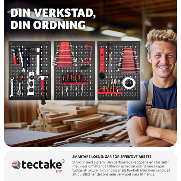 Verktygstavla Jonah med krokar och hållare - 3-delad