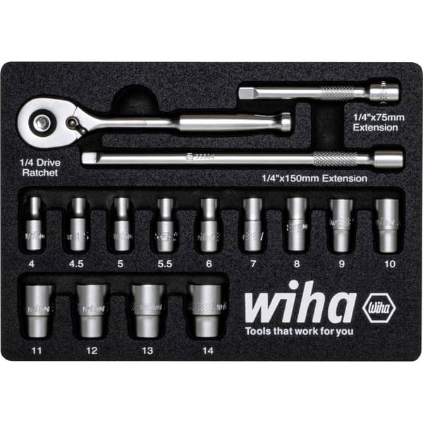 Wiha 44683 Hylsnyckelinsats-set 1/4 197 mm