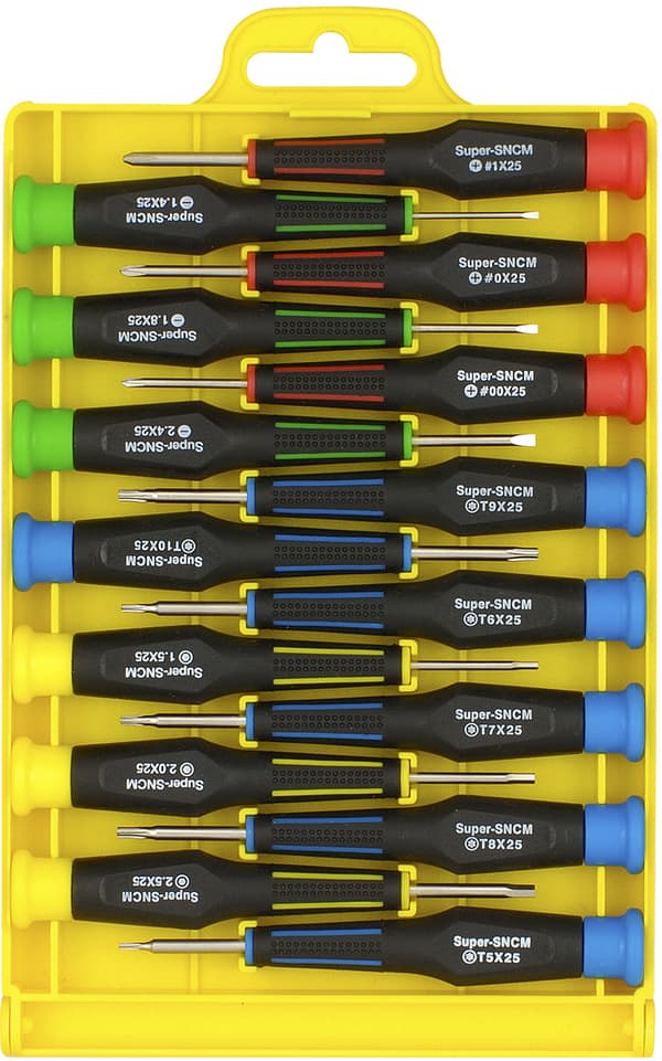 Precision chisel set 15 chisels groove philips/torx/hex