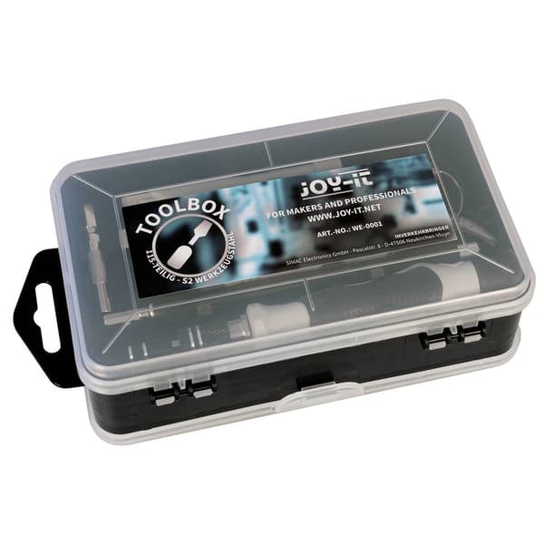 Joy-it WE-0001 Verktygsset Universal, Smartphone, Elektriker, Hantverkare, Lärling, Modellbygge i väska 115 delar