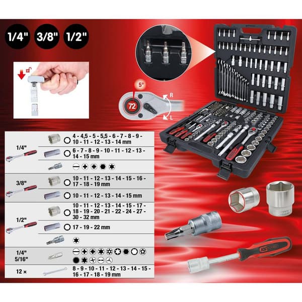 KS Tools 917.0216 Hylsnyckelsats 216 delar 917.0216