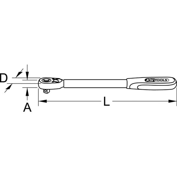 KS Tools 914.1220 914.1220 Teleskop-spärrskaft utdragbar 1/2 432 mm