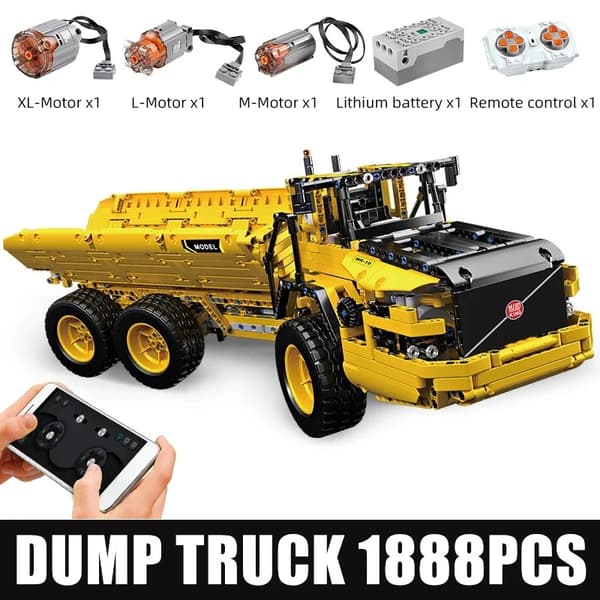 RC Dumper, 1888 Delar, App-Styrd Rolighet,originalförpackning