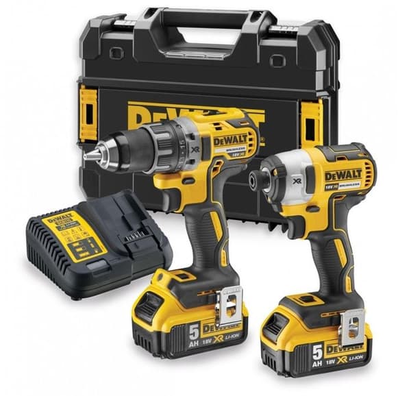 DEWALT COMBO SET 18V DCD791 RUUVILTA + DCF887 RUUVILTA 2 x 5.0Ah + TSTAK CASE DCK268P2T