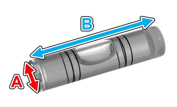 Sæt med 20 hætteglas til vaterpas (størrelse 13: 9,5x34,0 mm)