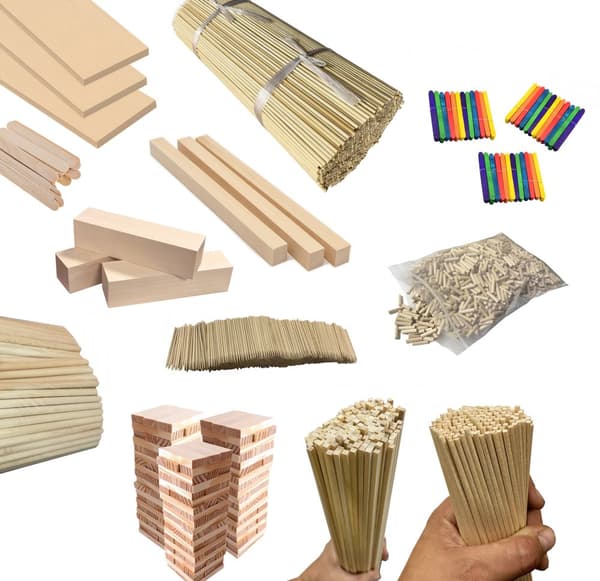 Set med 20 000 träpinnar (2,5 mm x 7 cm)