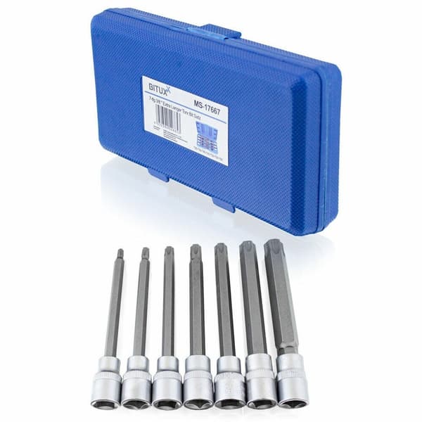 Skruen?glev?rkt?jss?t TORX fatninger 7 stykker BITUXX T25-T60 3/8"
