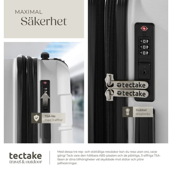 Resväskeset Brice 3-delar, TSA-lås - vit
