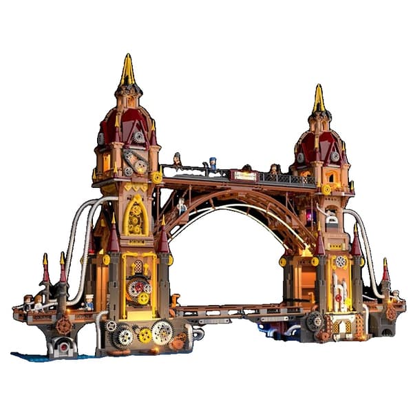 Steampunk Bybro Byggesæt, 3170 Dele, Inkluderer 9 Figurer,med tal