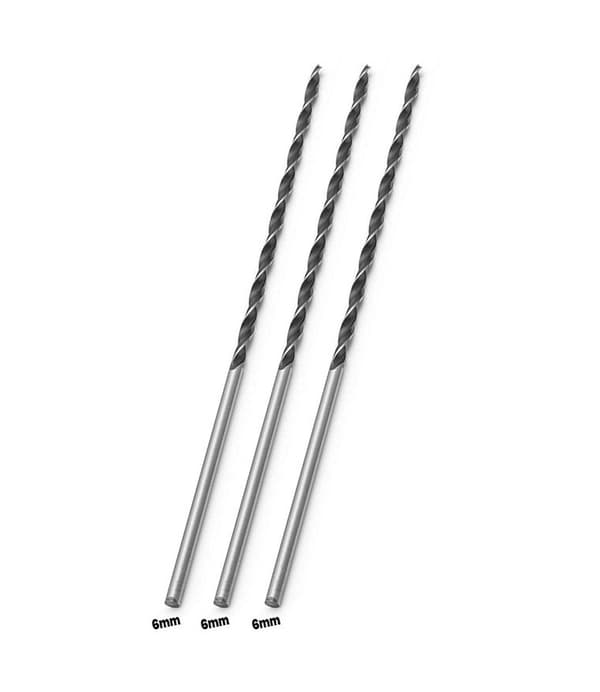 Sats med 3 extra långa träborr (6x300 mm)