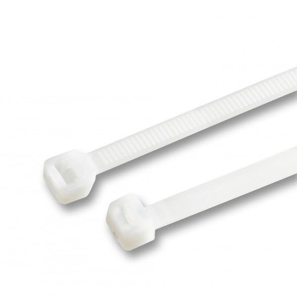 Sats med 200 starka buntband, 4,8x370 mm (vita, extra långa)