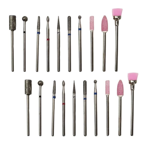 Sæt med 20 mikrofræsere og grater (manicure)