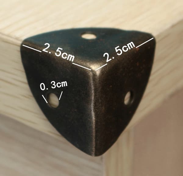 Sæt med 24 kassehjørner 25x25x25 mm, bronze