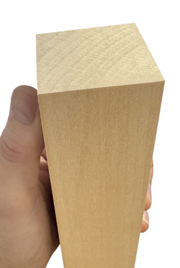 Set med 9 block av basswood (5x5x20 cm, för arbete eller lek)